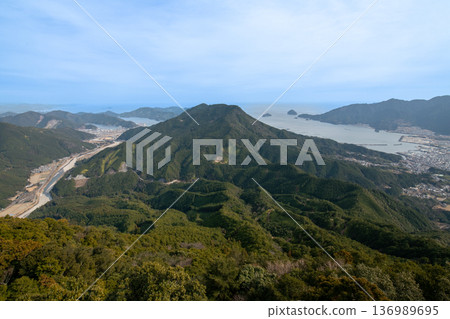 Mie Prefecture, Kihoku Town, World Heritage Site, Kumano Kodo, Iseji Route, Magose Pass, Binshiyama, View from Elephant's Back 136989695