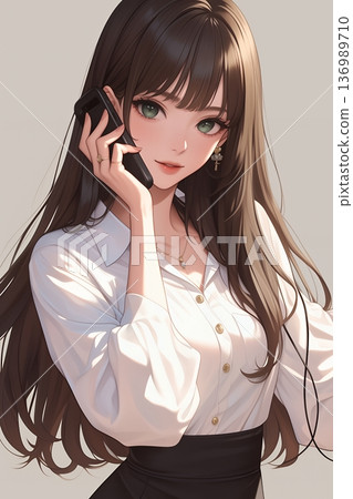 操作智能手機的女人 136989710