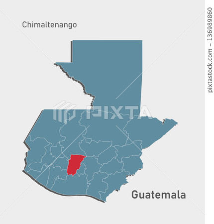 Vector map of Guatemala - Chimaltenango Department Vector map of Guatemala - Chimaltenango Department 136989860