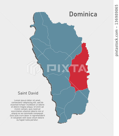 Vector map of Dominica - Saint David Parish Vector map of Dominica - Saint David Parish 136989865