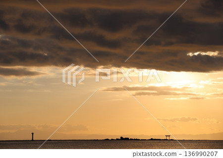 Lighthouse and Torii 136990207