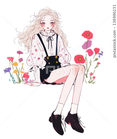 Flowers and women 136990231