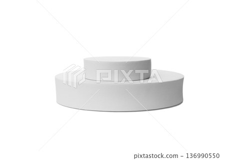 Two smooth white cylinders arranged neatly, isolated, PNG 136990550