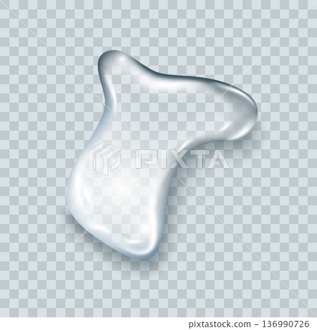 Water spill puddle. Blue liquid shape in flat cartoon style. Clean fluid drop design element isolated on white background Water spill puddle. Blue liquid shape in flat cartoon style. Clean fluid drop design element isolated on white background 136990726