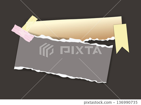 Paper notes stickers. Place for memo messages on paper sheets. Blank sticky place for to do list and office notice or information board 136990735