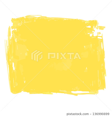 Brush strokes, brush texture illustration. Yellow grunge background. Headline vector material. 136990899