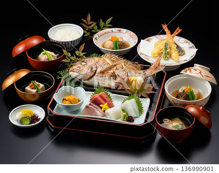 Japanese kaiseki cuisine 136990901