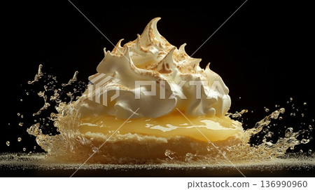 Luscious Lemon Meringue Dessert Creamy Tangy and Visually Captivating for Commercial Food Luscious Lemon Meringue Dessert Creamy Tangy and Visually Captivating for Commercial Food 136990960