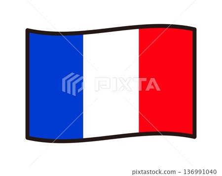 Cool French flag illustration material 3 136991040