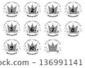Anniversary Icon Black and White Monochrome 136991141