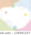 Pastel color geometric pattern, round square dot pattern abstract vector background frame illustration 136991357