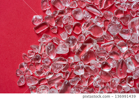 crystal on red background 136991439