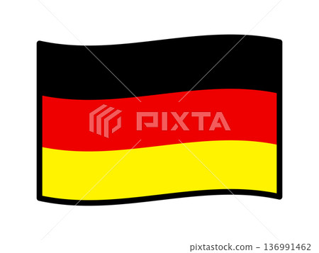 簡易德國國旗插畫素材 3 136991462