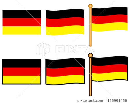 簡單的德國國旗插圖素材集 136991466