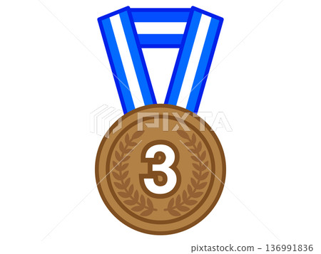 Simple bronze medal illustration material 136991836