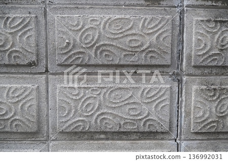 Patterned concrete block wall texture background Patterned concrete block wall texture background 136992031