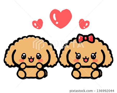 可愛玩具貴賓犬插畫素材 2 可愛玩具貴賓犬插畫素材 2 136992044