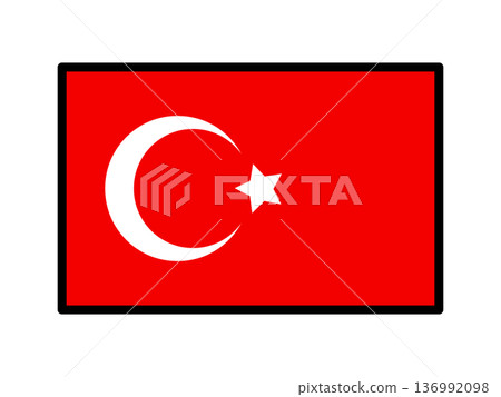 簡單的土耳其國旗插圖素材 136992098