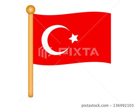 簡易土耳其國旗插畫素材 6 136992103