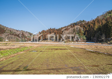 Early spring mountain village, Nagahara, Nagahama City, Shiga Prefecture 136992279