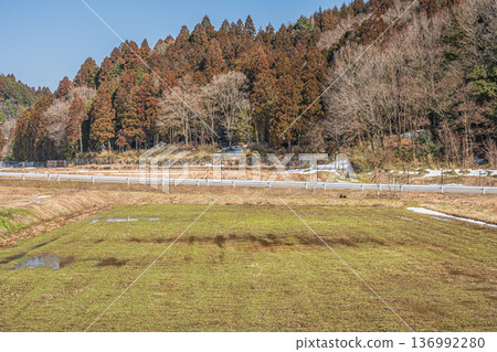 Early spring mountain village, Nagahara, Nagahama City, Shiga Prefecture 136992280