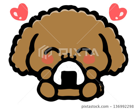 Cute toy poodle eating food illustration material 5 Cute toy poodle eating food illustration material 5 136992298