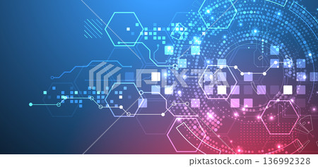 Abstract background. Scientific and technological concept with the use of technical elements formed in the shape of a circle. Vector Abstract background. Scientific and technological concept with the use of technical elements formed in the shape of a circle. Vector 136992328