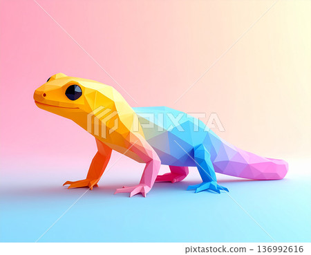 幾何低多邊形風格的紐特 136992616