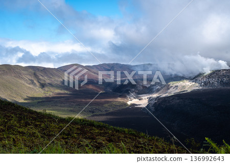Beautiful landscape of Sierra Negra volcano on Isabela Island, Galapagos, Ecuador 136992643