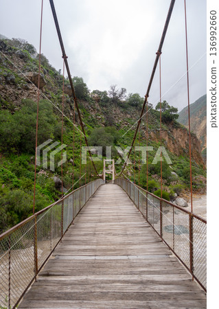 Suspension Bridge over the Colca River, Peru Suspension Bridge over the Colca River, Peru 136992660