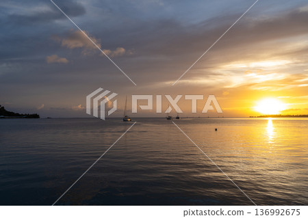 Sunset Over Tahaa Island, French Polynesia Sunset Over Tahaa Island, French Polynesia 136992675
