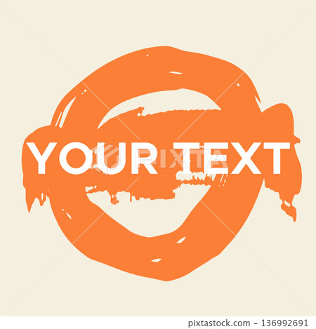 Vector Round Shape on White. Orange Circle Stamp. Icon, Logo, Banner Design. Vector Round Shape on White. Orange Circle Stamp. Icon, Logo, Banner Design. 136992691