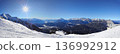 Panorama of winter landscape with snow covered Alps in Seefeld inTirol, Austria 136992912