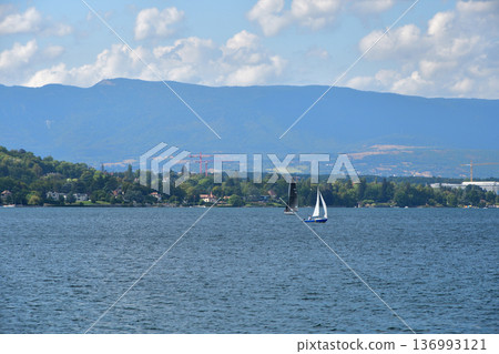 2022年8月15日拍攝的日內瓦湖畔景色 2022年8月15日拍攝的日內瓦湖畔景色 136993121