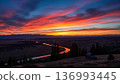 Sky dyed in sunset 136993445