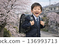 Boys entering elementary school 136993713