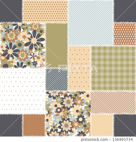 seamless pattern patchwork design 136993734