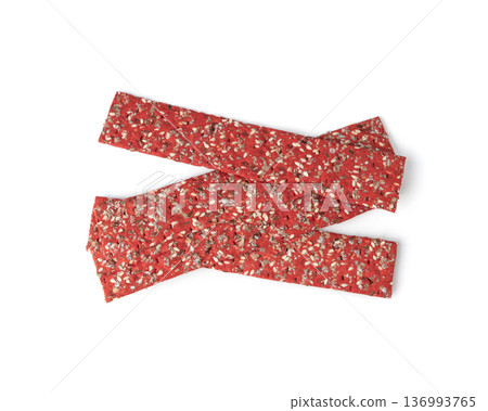 Beetroot crackers, thin rusk beet root bread 136993765