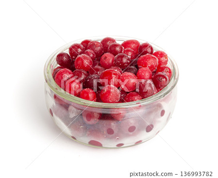 Frozen Lingonberry, Iced Cowberry, Snow Cranberry, Red Viburnum Berries, Frozen Lingonberry Frozen Lingonberry, Iced Cowberry, Snow Cranberry, Red Viburnum Berries, Frozen Lingonberry 136993782