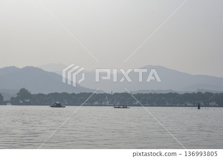 The view from a sightseeing boat around Lake West, a World Heritage Site 136993805