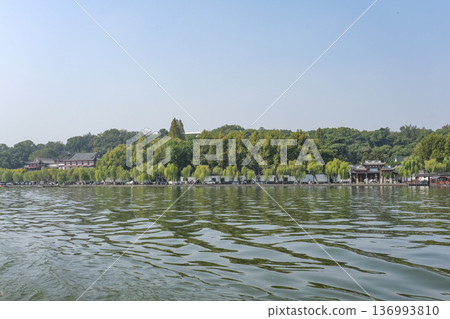The view from a sightseeing boat around Lake West, a World Heritage Site The view from a sightseeing boat around Lake West, a World Heritage Site 136993810