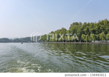 The view from a sightseeing boat around Lake West, a World Heritage Site 136993811