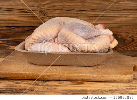 Helmeted guinea fowl raw meat 136993855