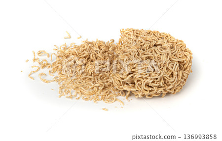 Raw Noodles, Dry Round Ramen Noodle, Uncooked Korea Vermicelli, Chinese Wheat Pasta 136993858
