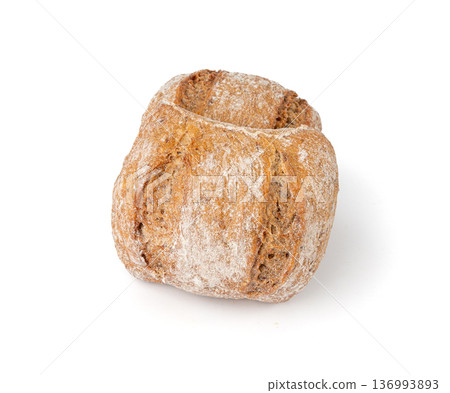 Brown rye bun, square gluten free bread, whole grain healthy breakfast bread Brown rye bun, square gluten free bread, whole grain healthy breakfast bread 136993893
