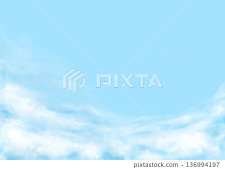 背景素材為藍天白雲的圖片。 背景素材為藍天白雲的圖片。 136994197