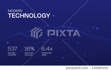 Ai tech background with abstract dot line pattern. Design education big data, future digital network, business connect and science concept for banner, web or presentation. 136994202