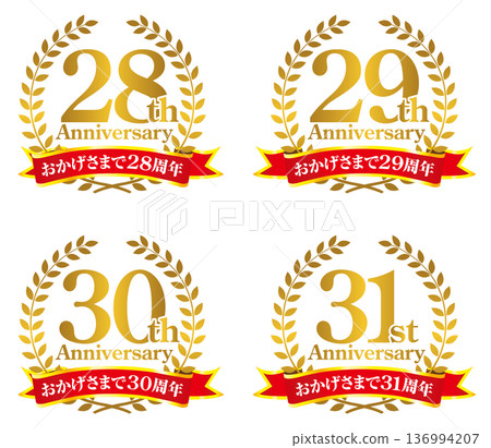 Anniversary marks (28, 29, 30, 31) 136994207