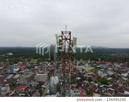 signal transmitter tower during the day signal transmitter tower during the day 136994280