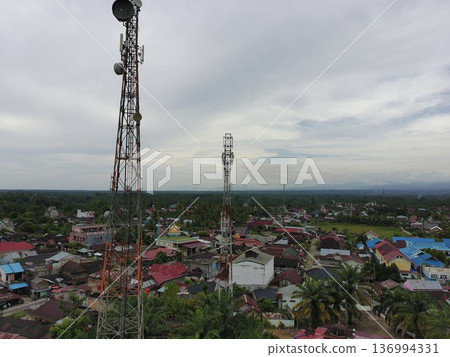 signal transmitter tower during the day signal transmitter tower during the day 136994331